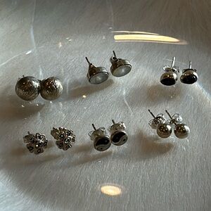 6 Pairs of Various Sterling Silver Post Earrings
